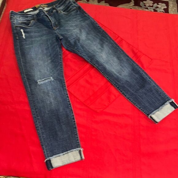 Kut from the Kloth Blue Ankle Cuffed Jeans Size 4 - Picture 3 of 10